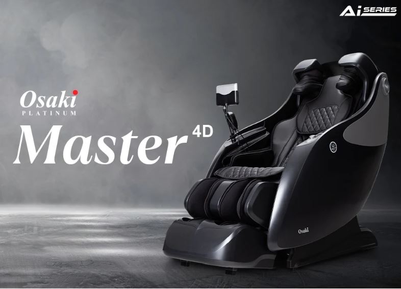 Alleviate muscle tension, reduce stress, and promote relaxation using the Osaki Master 4D+. This new revolutionary massage chair provides advanced features such as a thorough shoulder massage, muscle tension detection, and zero gravity positioning, which can be utilized with the Osaki Premium Master app or a call to Alexa. 